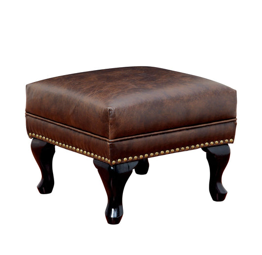 VAUGH Rustic Brown Ottoman - ATL FURNITURE