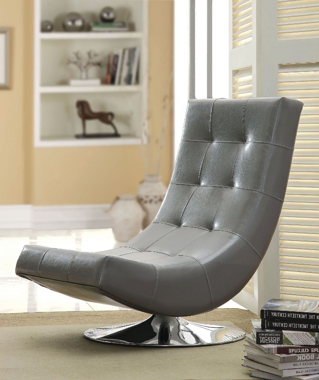 Trinidad Gray Swivel Accent Chair - ATL FURNITURE