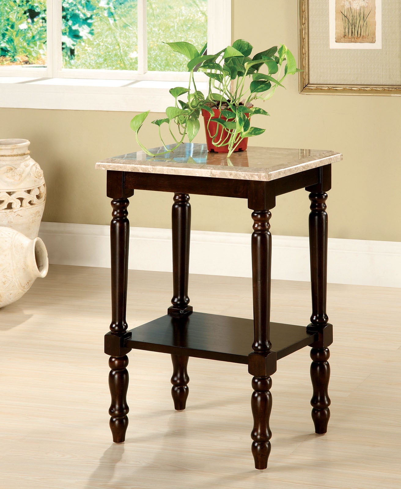 Santa Clarita Dark Cherry/Ivory Rectangle Stand - ATL FURNITURE