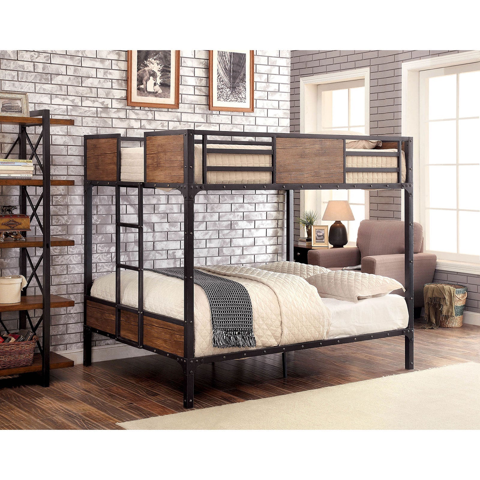 CLAPTON Black Full/Full Bunk Bed - ATL FURNITURE