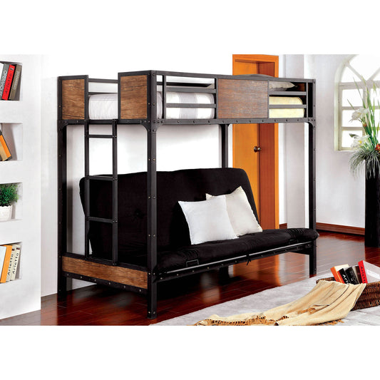 CLAPTON Black Twin Bed w/ Futon Base - ATL FURNITURE