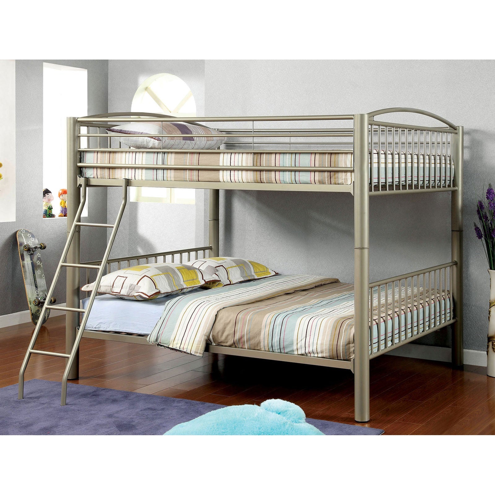 Lovia Metallic Gold Full/Full Bunk Bed - ATL FURNITURE