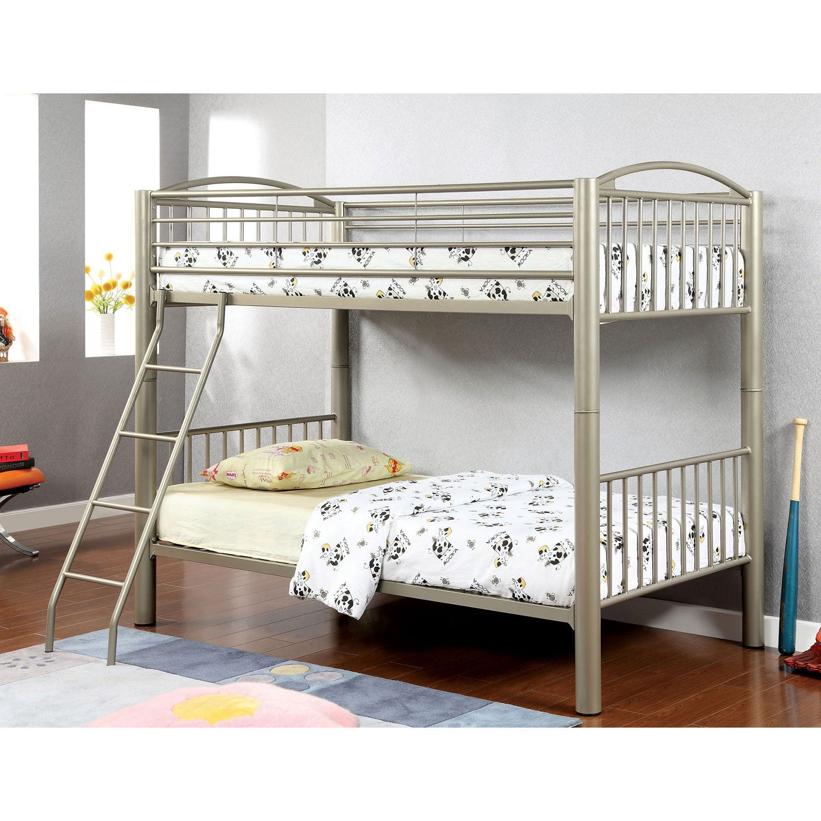 Lovia Metallic Gold Twin/Twin Bunk Bed - ATL FURNITURE