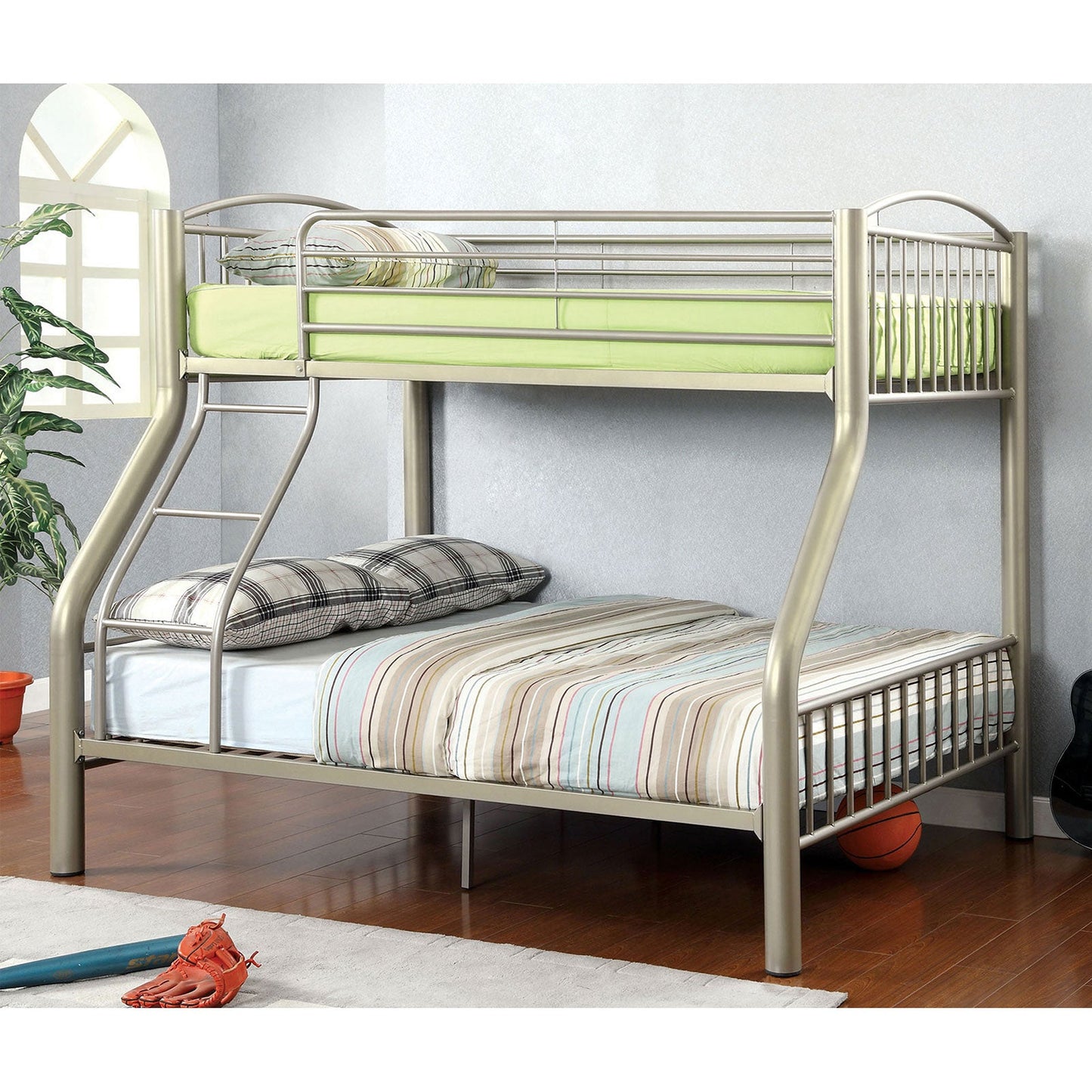 Lovia Metallic Gold Twin/Full Bunk Bed - ATL FURNITURE