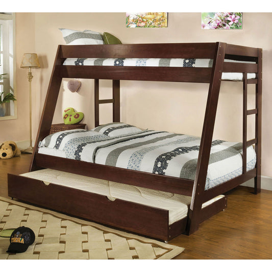 Arizona Dark Walnut Twin/Full Bunk Bed - ATL FURNITURE