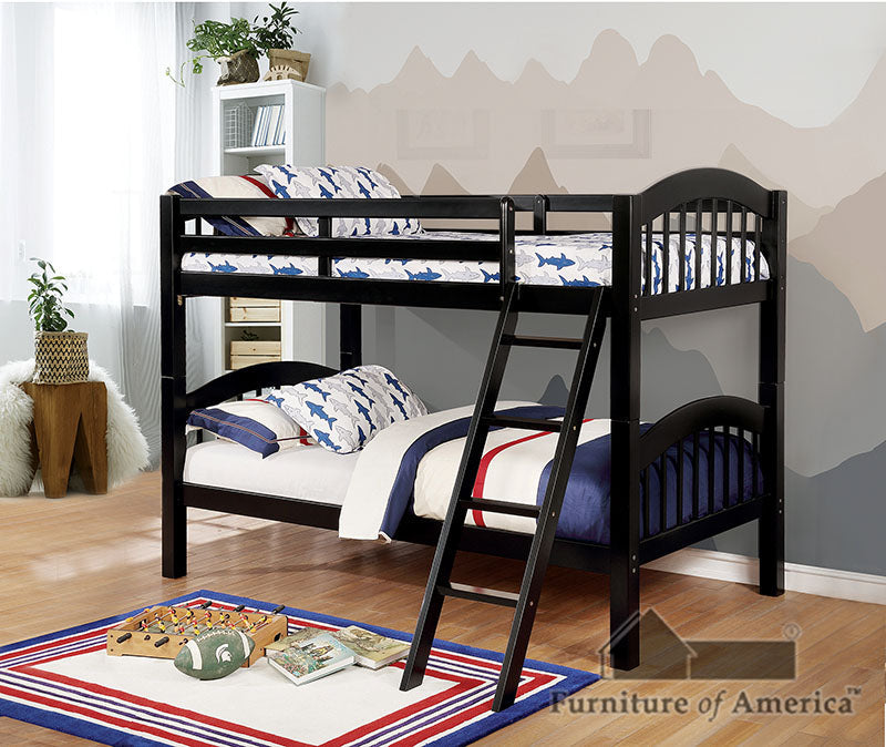 Coney Island Black Twin/Twin Bunk Bed - ATL FURNITURE