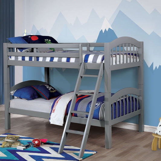 Coney Island Gray Twin/Twin Bunk Bed - ATL FURNITURE