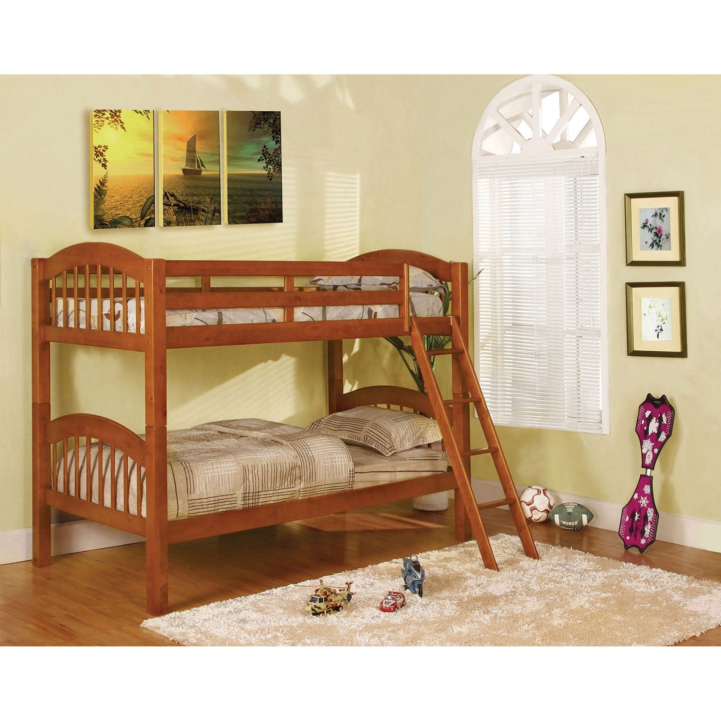 Coney Island Oak Twin/Twin Bunk Bed - ATL FURNITURE