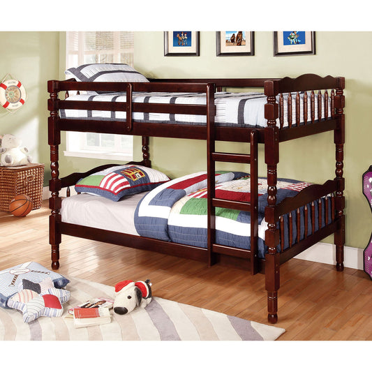 Catalina Dark Walnut Twin/Twin Bunk Bed - ATL FURNITURE