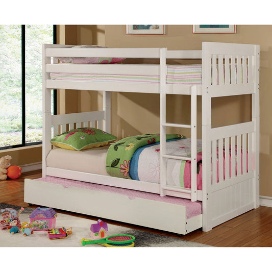 CANBERRA II White Twin/Twin Bunk Bed - ATL FURNITURE