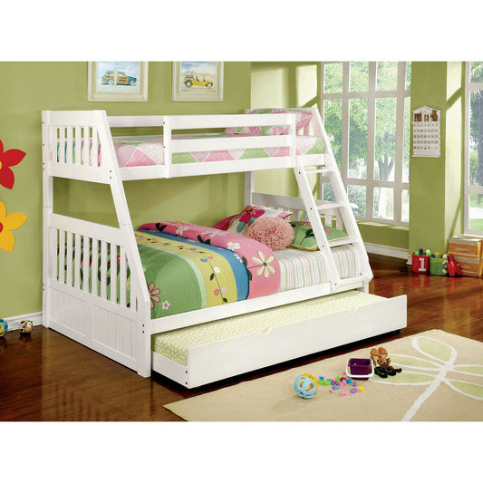 CANBERRA II White Twin/Full Bunk Bed - ATL FURNITURE