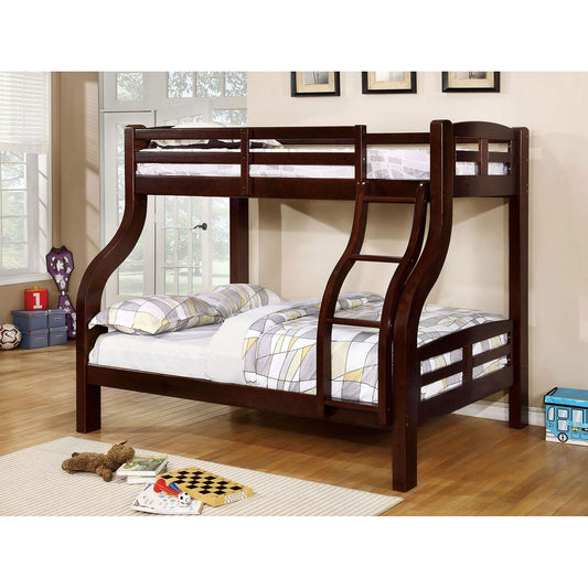 Solpine Espresso Twin/Full Bunk Bed - ATL FURNITURE