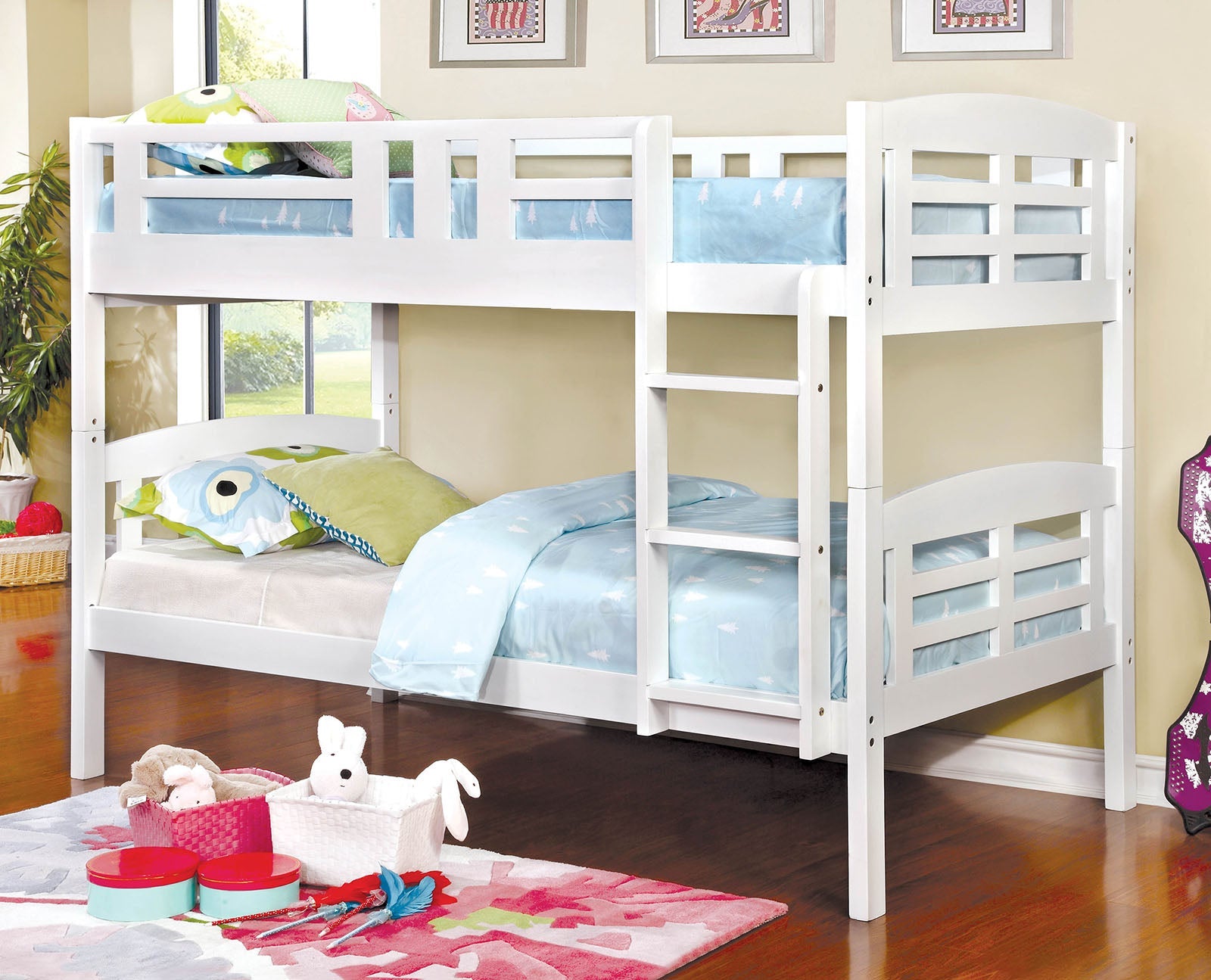 Cassie White Twin/Twin Bunk Bed - ATL FURNITURE