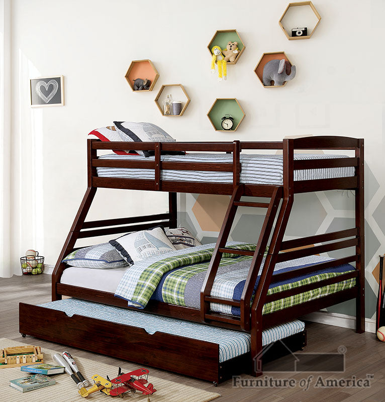 Elaine Wire-Brushed Warm Gray Twin/ Full Bunk Bed - ATL FURNITURE