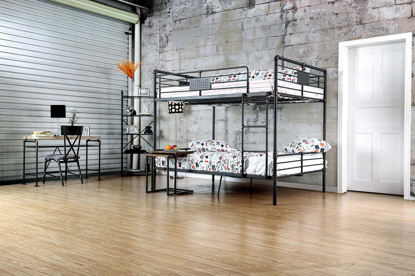 Olga I Antique Black Full/Full Bunk Bed - ATL FURNITURE