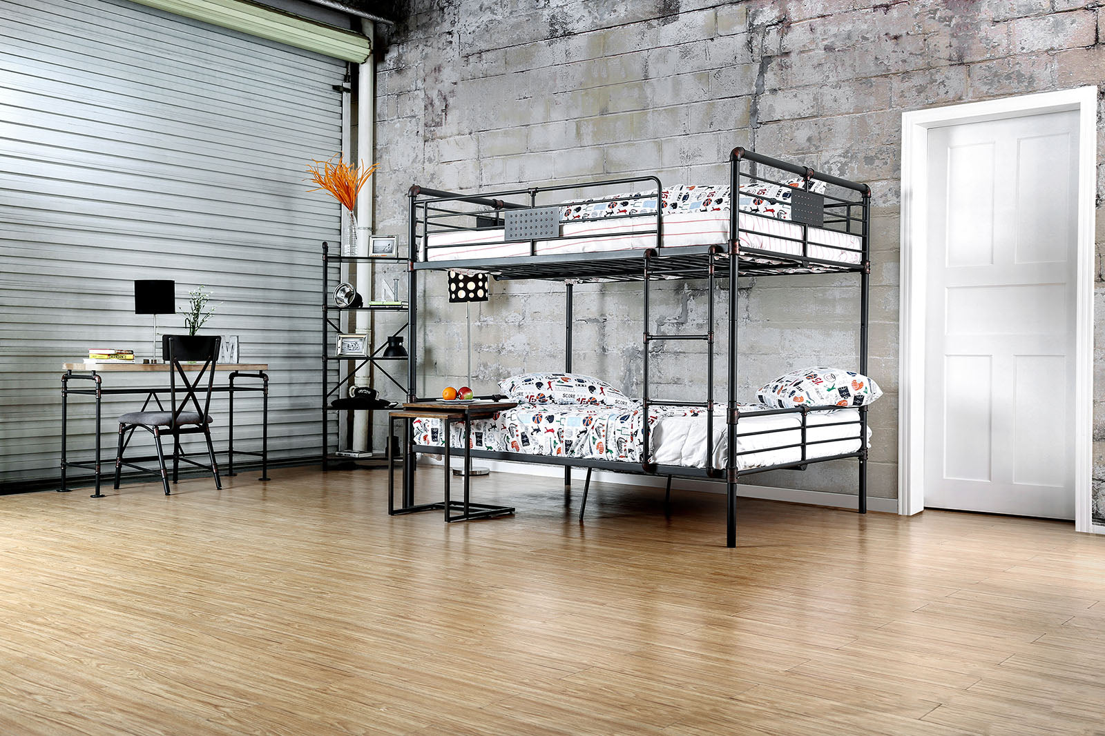 Olga I Antique Black Full/Full Bunk Bed - ATL FURNITURE