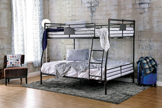 Olga I Antique Black Full/Queen Bunk Bed - ATL FURNITURE