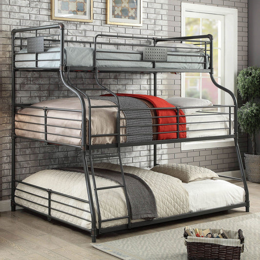 Olga III Sand Black Twin/Full/Queen Bunk Bed - ATL FURNITURE