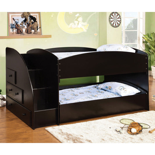 Merritt Black Twin/Twin Bunk Bed - ATL FURNITURE