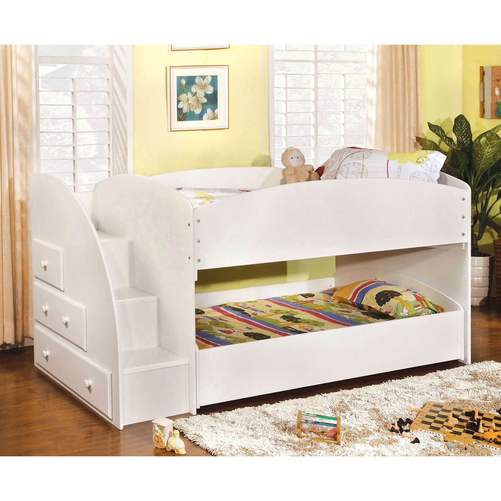 Merritt White Twin/Twin Bunk Bed - ATL FURNITURE