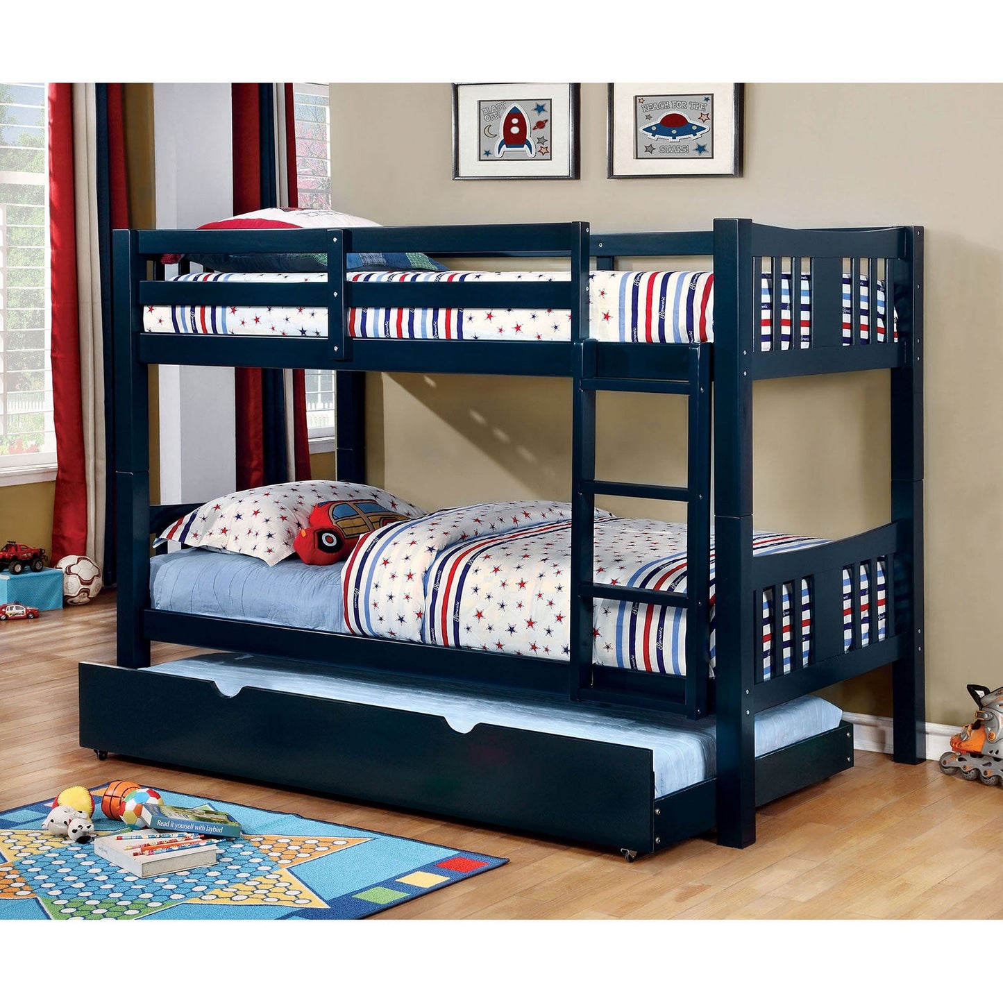 CAMERON Blue Twin/Twin Bunk Bed - ATL FURNITURE