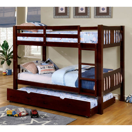 CAMERON Dark Walnut Twin/Twin Bunk Bed - ATL FURNITURE