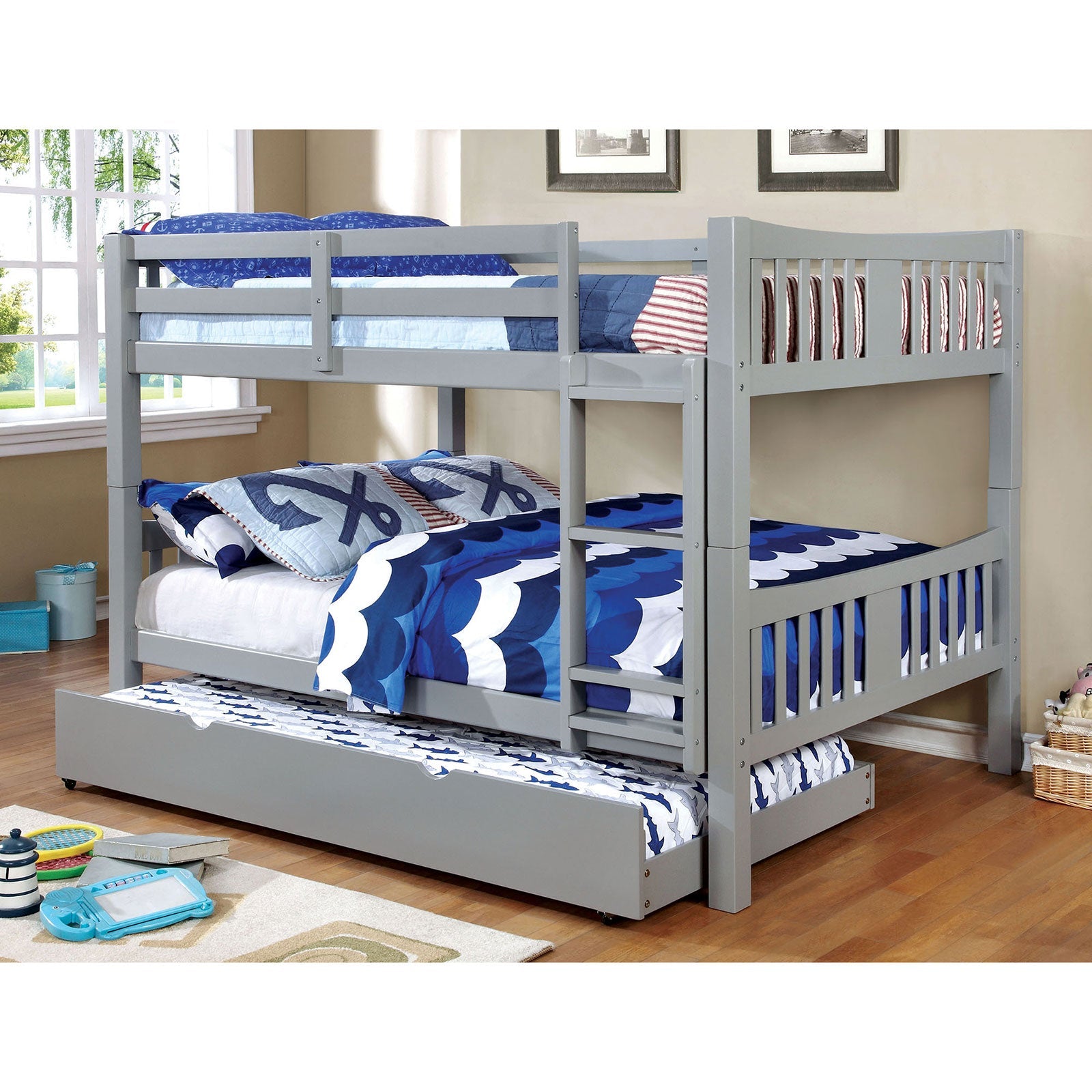 Cameron Gray Full/Full Bunk Bed - ATL FURNITURE