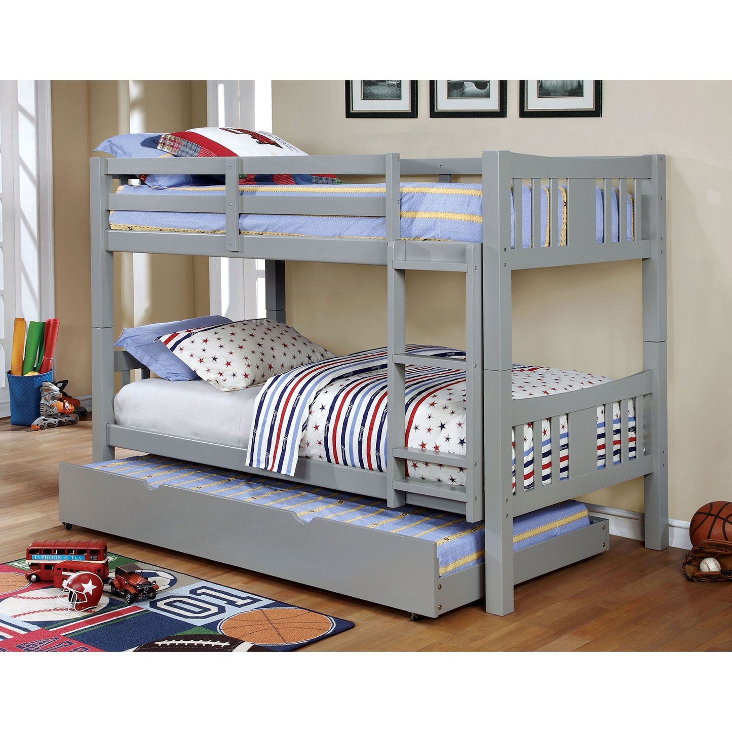 Cameron Gray Twin/Twin Bunk Bed - ATL FURNITURE