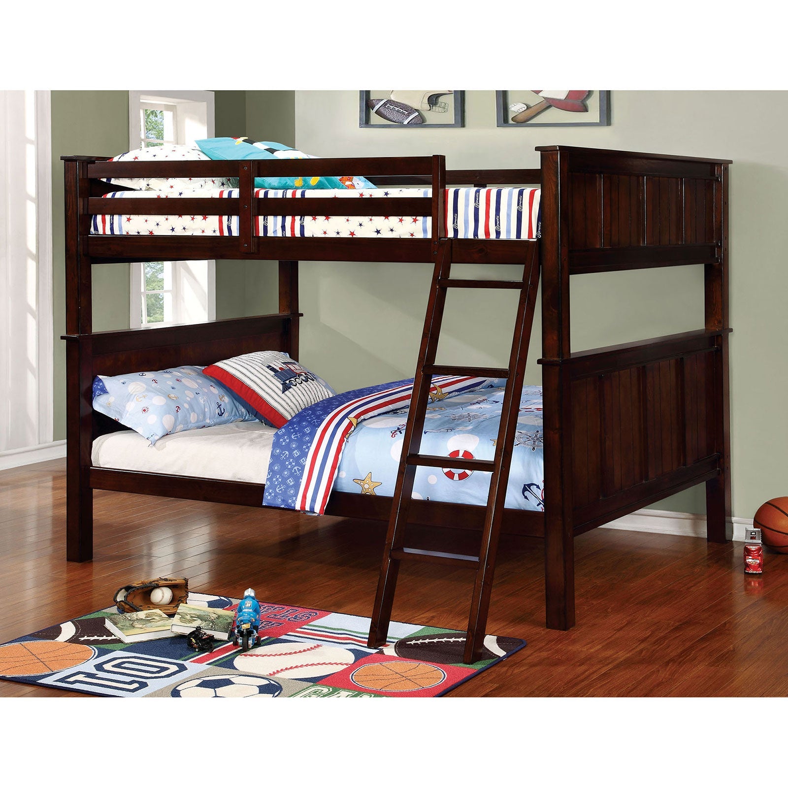 GRACIE Dark Walnut Full/Full Bunk Bed - ATL FURNITURE