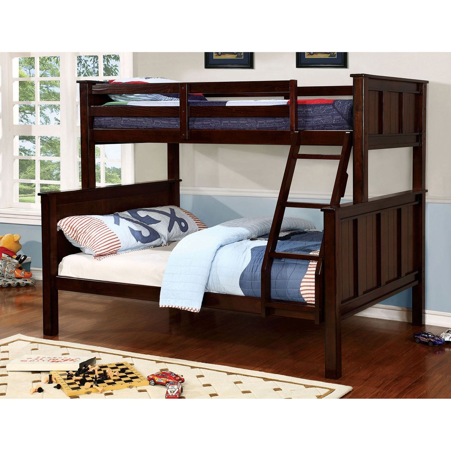 GRACIE Dark Walnut Twin/Full Bunk Bed - ATL FURNITURE