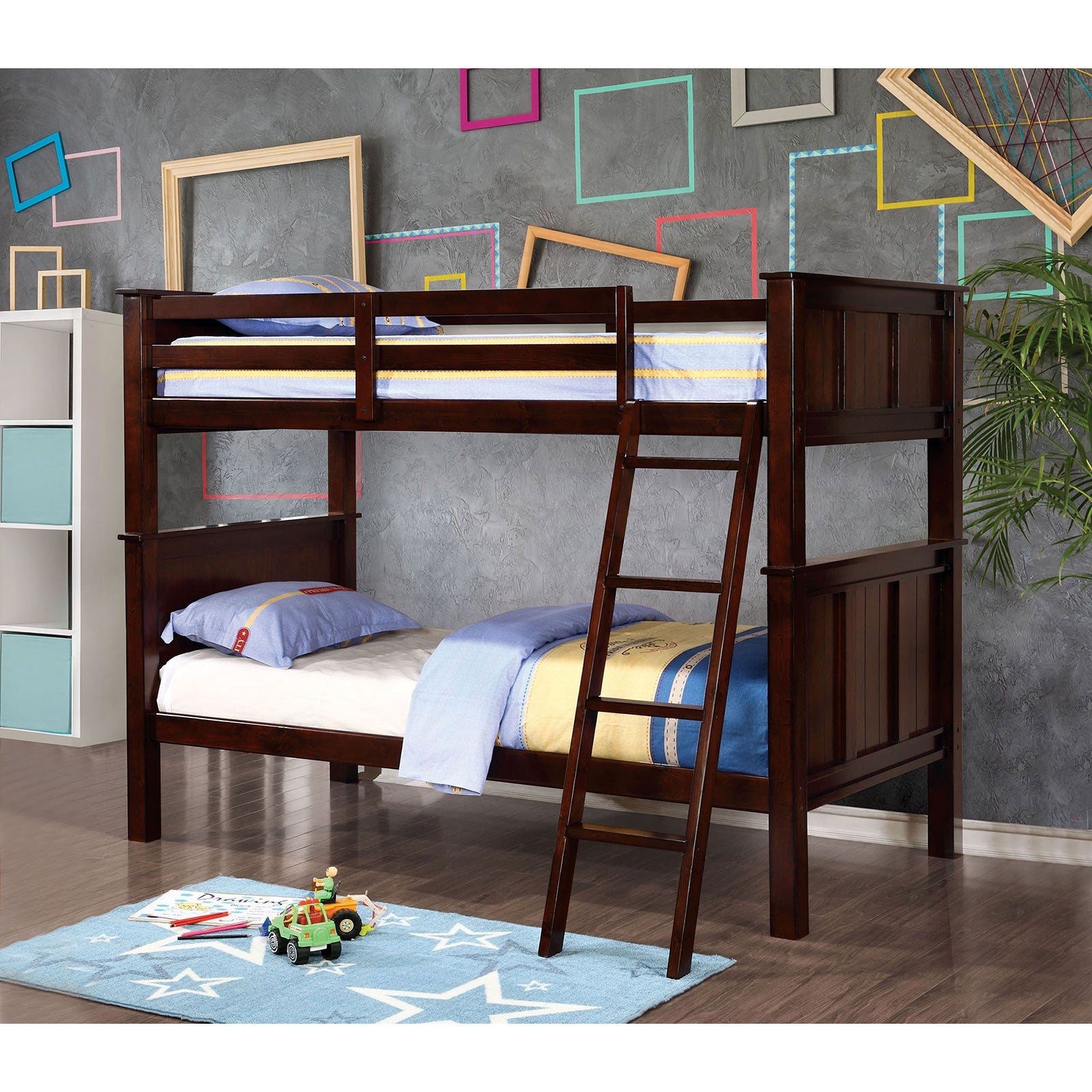 GRACIE Dark Walnut Twin/Twin Bunk Bed - ATL FURNITURE