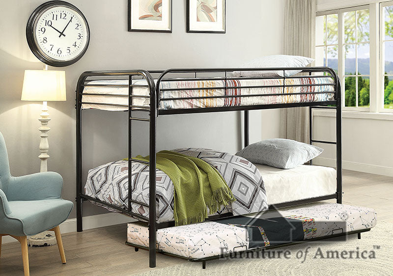 Opal Black Full/Full Bunk Bed - ATL FURNITURE