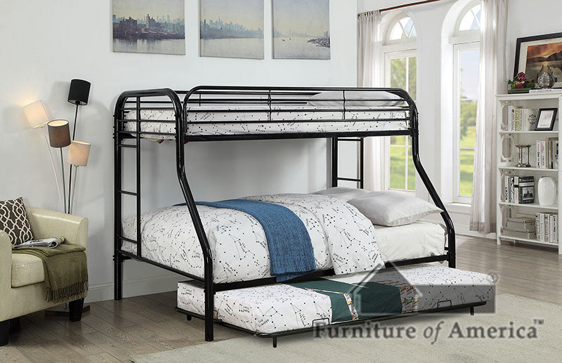 Opal Black Twin/Full Bunk Bed - ATL FURNITURE