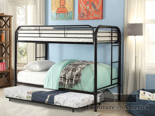 Opal Black Twin/Twin Bunk Bed - ATL FURNITURE