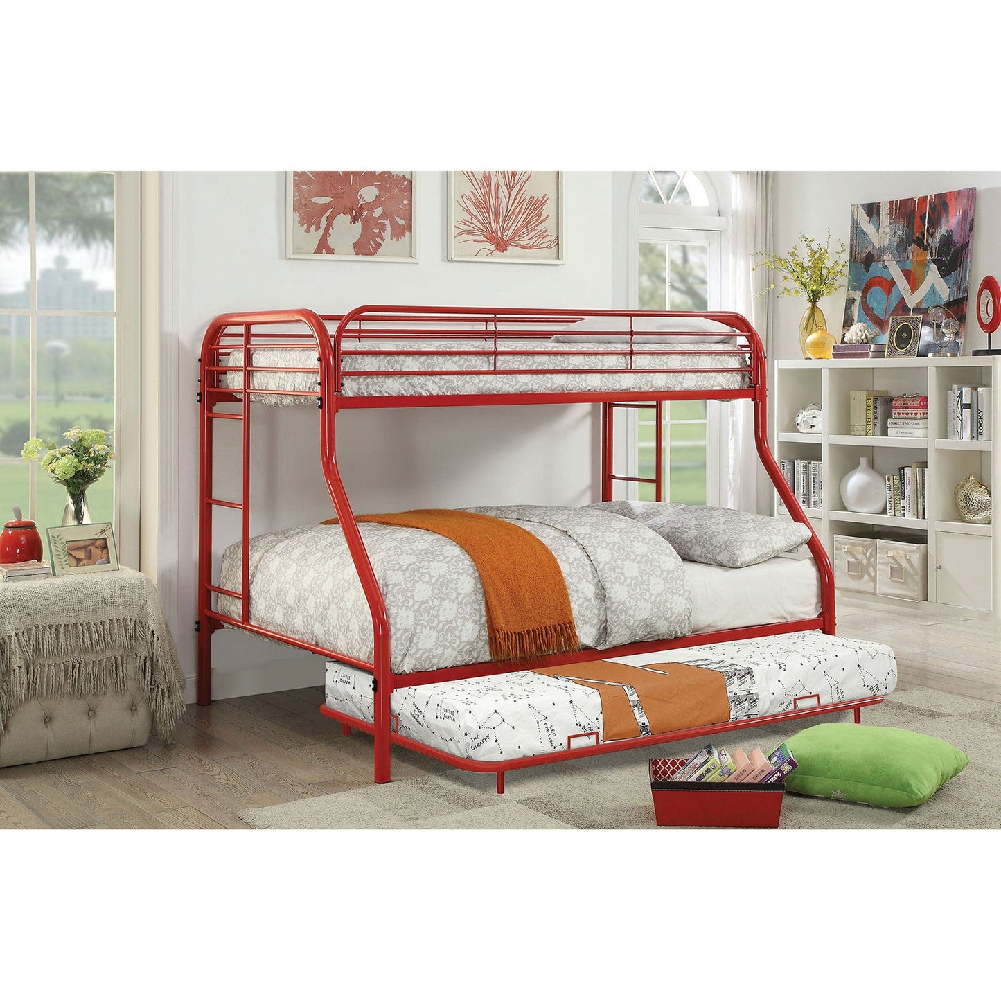Opal Red Metal Trundle - ATL FURNITURE