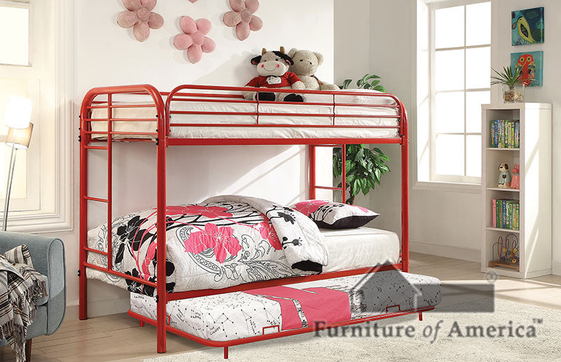 Opal Red Twin/Twin Bunk Bed - ATL FURNITURE