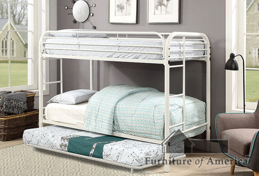 Opal White Twin/Twin Bunk Bed - ATL FURNITURE