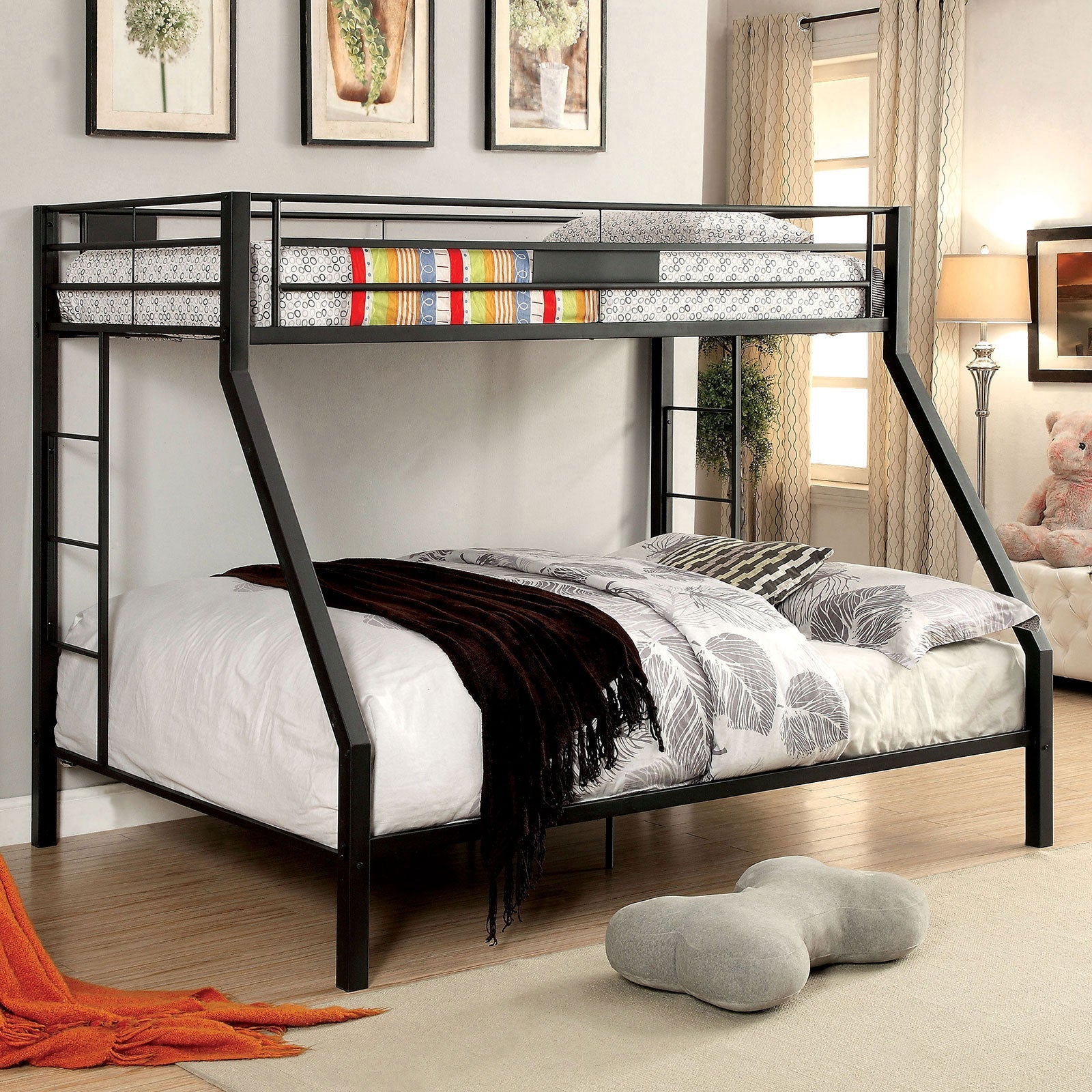 CLAREN Black Twin/Queen Bunk Bed - ATL FURNITURE