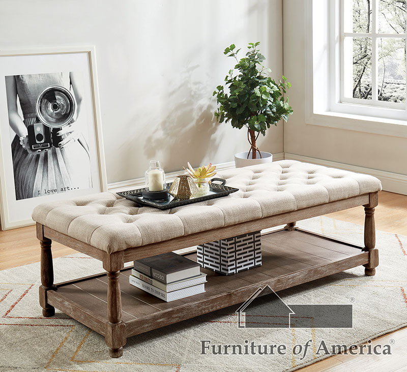 Tanya Beige Bench - ATL FURNITURE