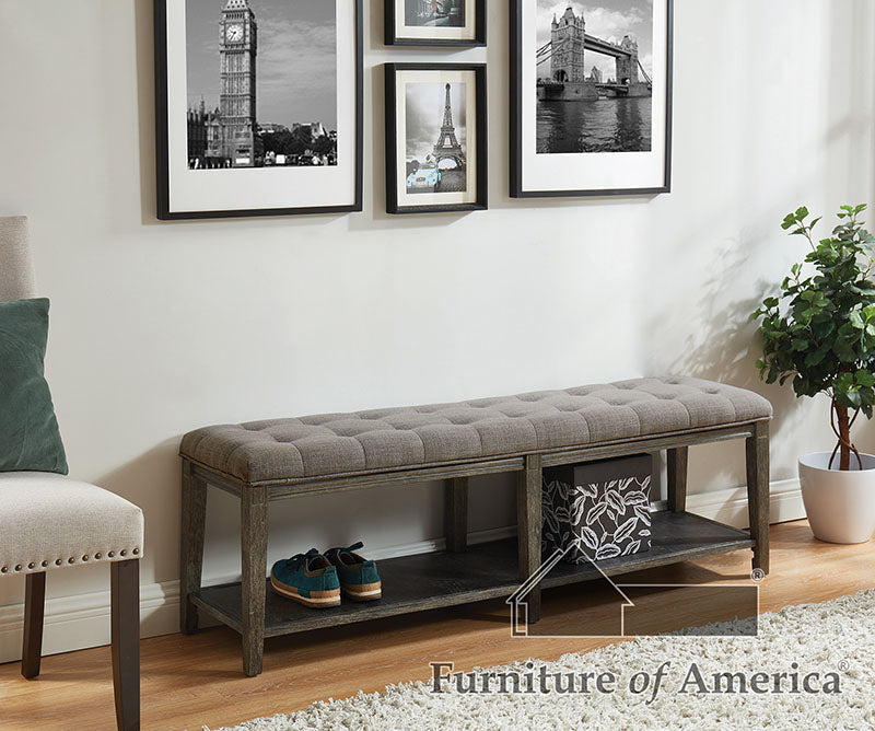 Tayah Gray Bench - ATL FURNITURE