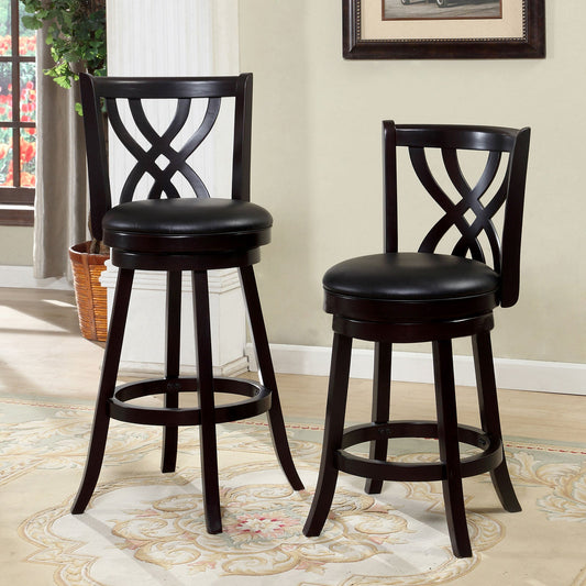 WENDEL Espresso 29" Swivel Bar Stool, Espresso - ATL FURNITURE