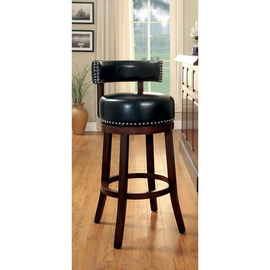 SHIRLEY Dark Oak/Black 29" Bar Stool - ATL FURNITURE