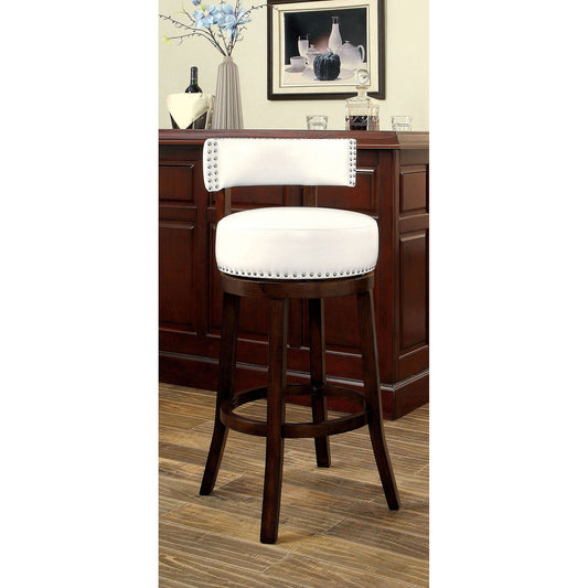 SHIRLEY Dark Oak/White 24" Bar Stool - ATL FURNITURE