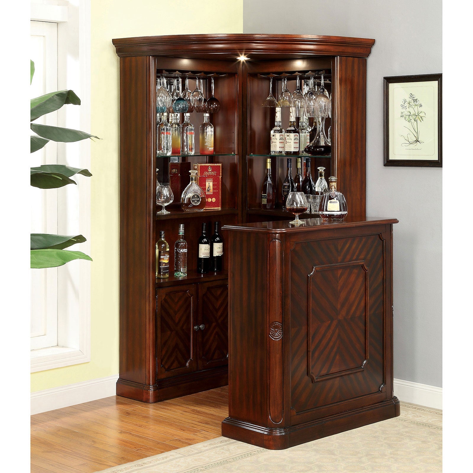 VOLTAIRE Dark Cherry Curio - ATL FURNITURE