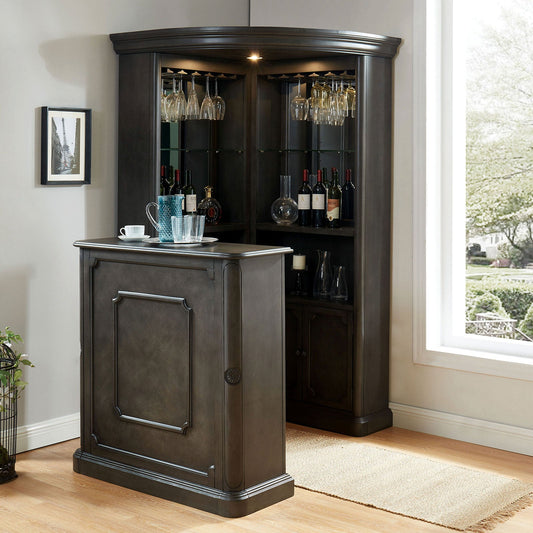 Voltaire Gray Curio Cabinet - ATL FURNITURE