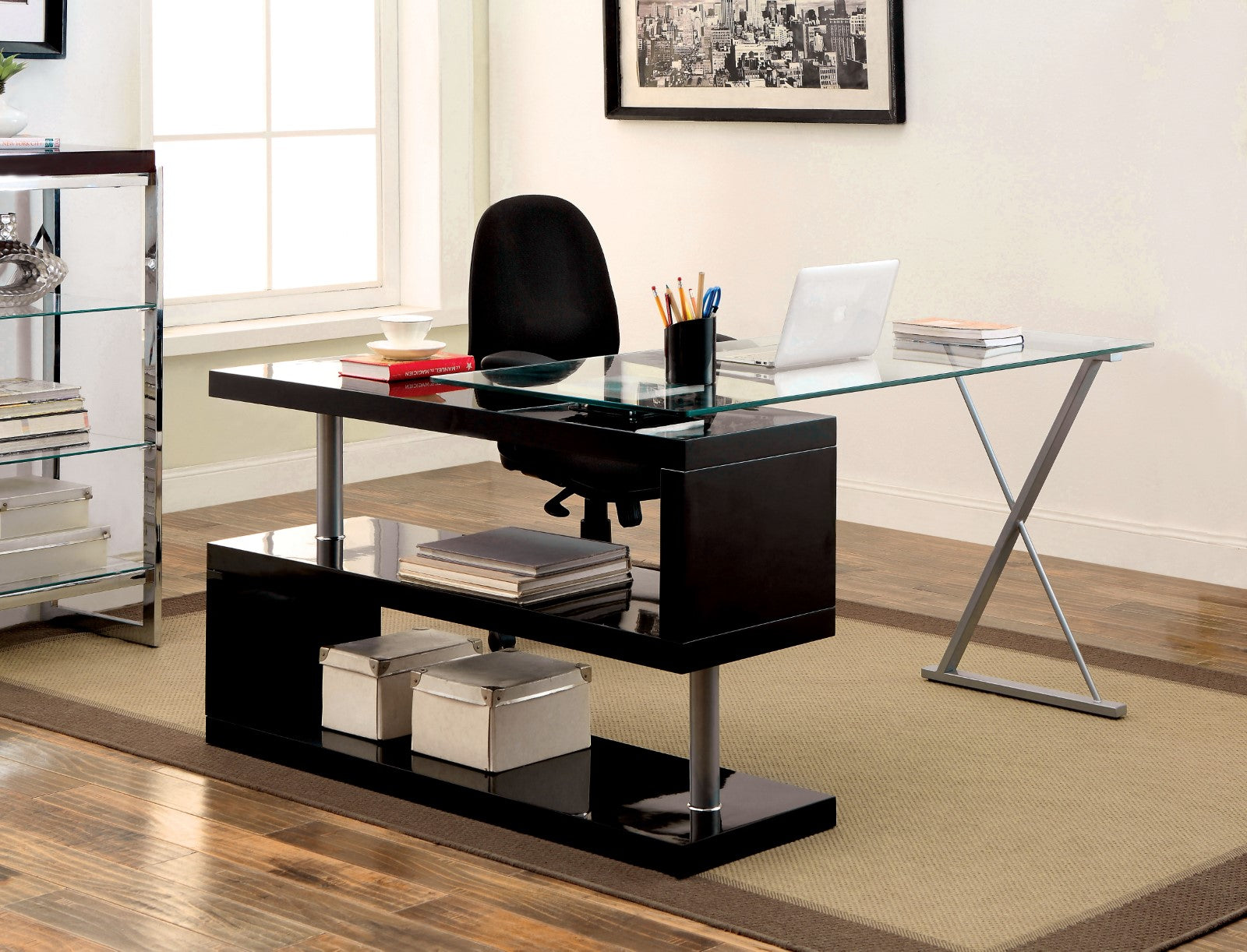 BRONWEN Black Desk - ATL FURNITURE