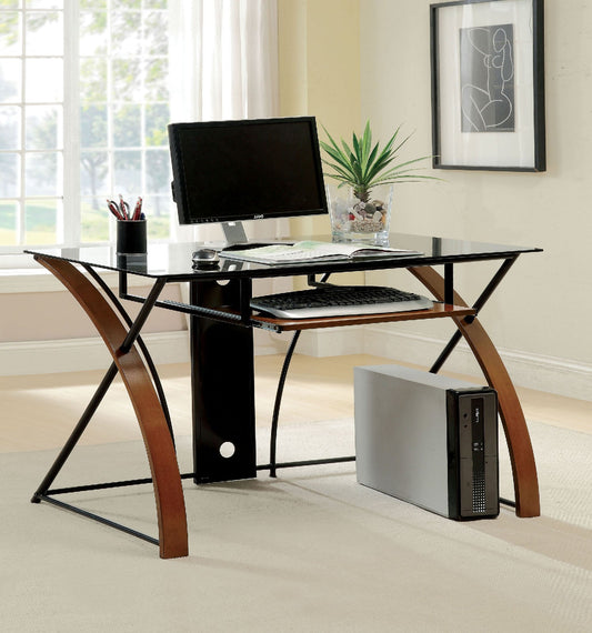 Baden Oak/Black Accent Desk - ATL FURNITURE