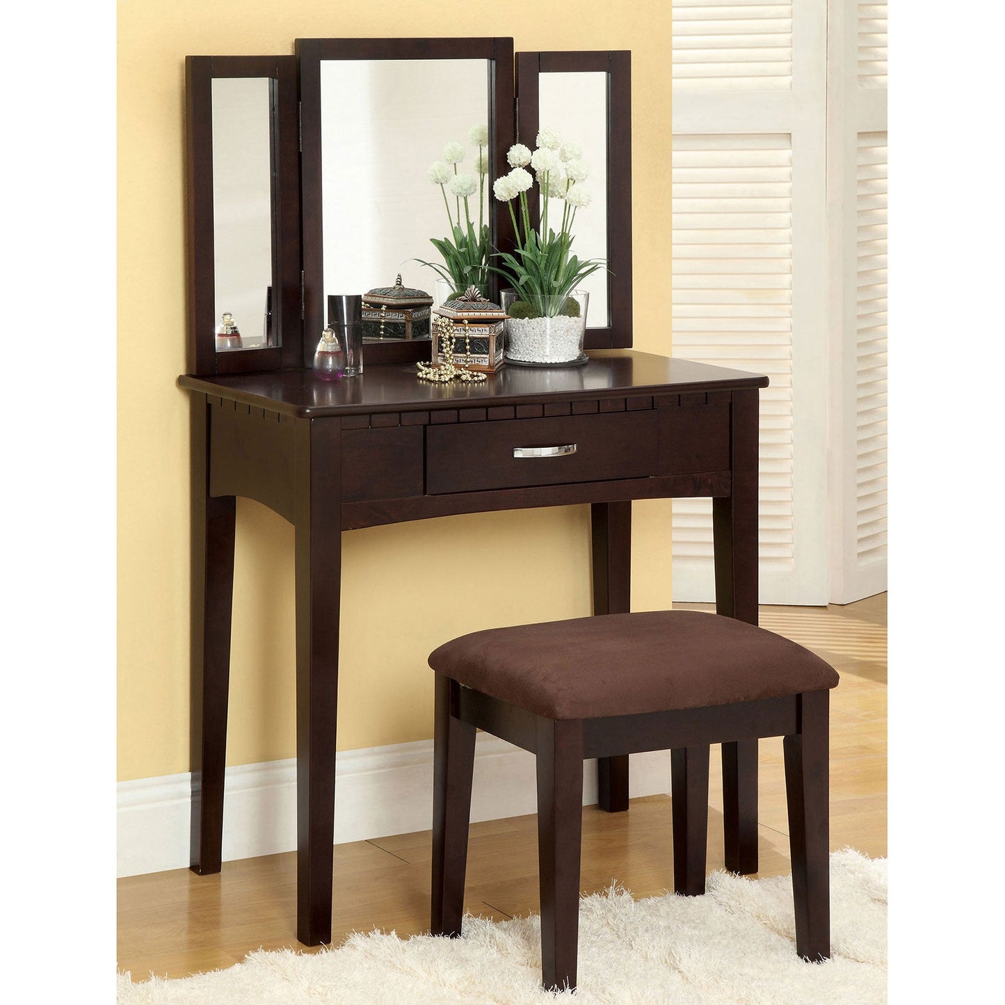 Potterville Espresso Vanity Table - ATL FURNITURE