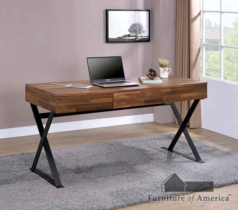 Tensed Sand Black Desk - ATL FURNITURE