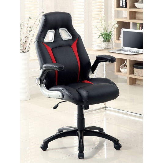 Argon Black/Silver/Red Office Chair - ATL FURNITURE